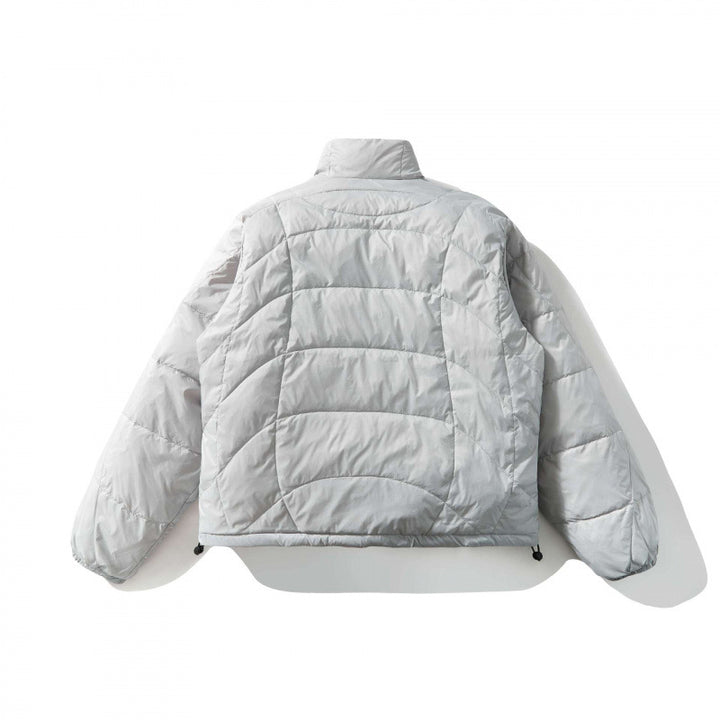 Unisex Ultralight Quilted Short Jacket with Geometric Quilting, Stand-up Collar and Drawstring Hem Mune Fashion