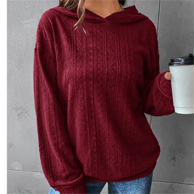 Women's Oversize Hoodie with Structured Wave Look and Kangaroo Pocket Mune Fashion