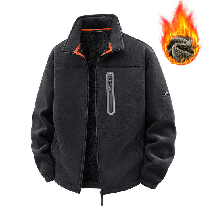 Men's Fleece Jacket with High Collar Mune Fashion