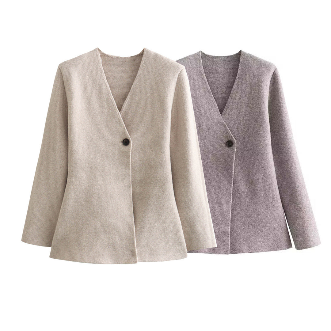 Women's Tailored Peplum Blazer Coat with Figure-Flattering Silhouette and One-Button Closure Mune Fashion