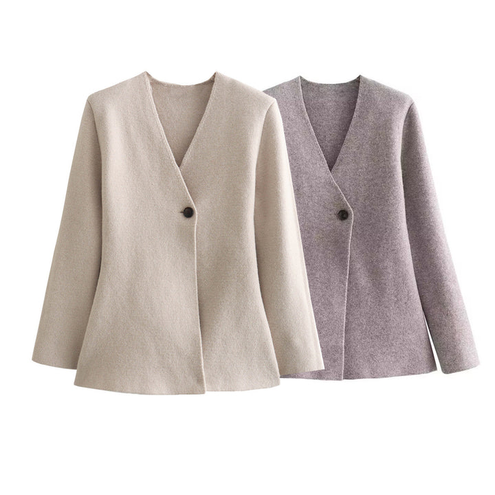 Women's Tailored Peplum Blazer Coat with Figure-Flattering Silhouette and One-Button Closure Mune Fashion