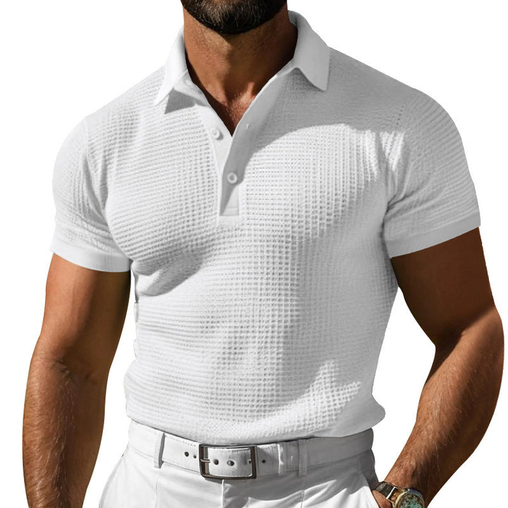 Men's polo shirt with textured knit and slim fit Mune Fashion
