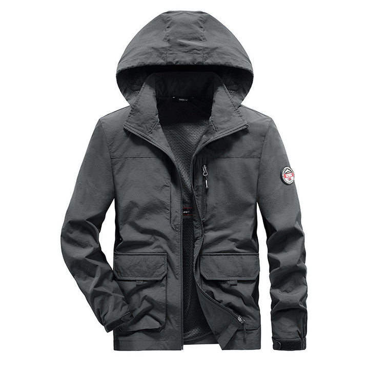 Men's Ultra-Light Hooded Field Jacket with Mesh Lining and Multiple Pockets Mune Fashion