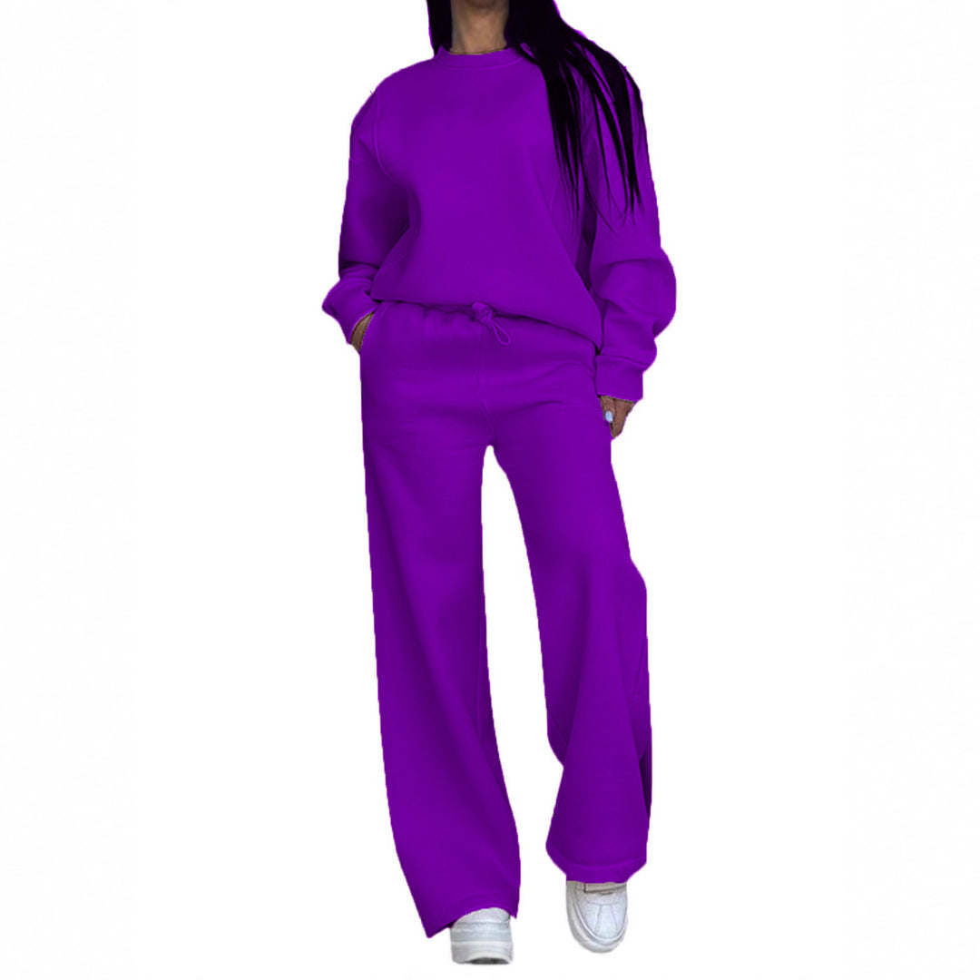 Women's casual oversized sweatshirt and wide jogging pants set Mune Fashion