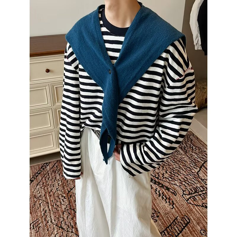 Women's sporty striped sweater with oversized fit Mune Fashion