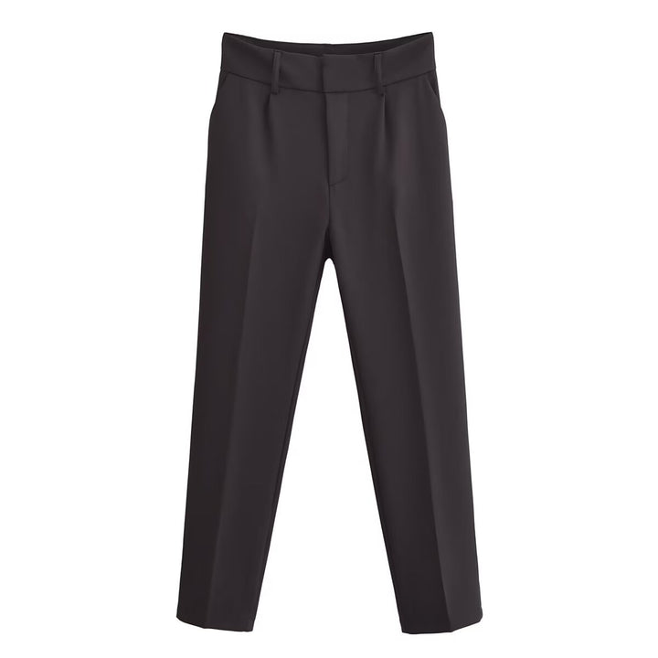 Women slim fit suit trousers with crease and elastic waistband Mune Fashion