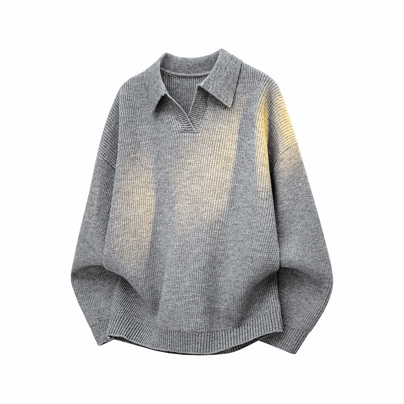 Ladies Fashionable Chunky Knit Sweater with V-Neck and Casual Cut Mune Fashion