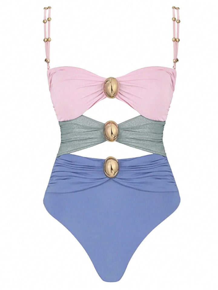 Women One-Piece Swimsuit with Stylish Ruffle Sleeves Mune Fashion