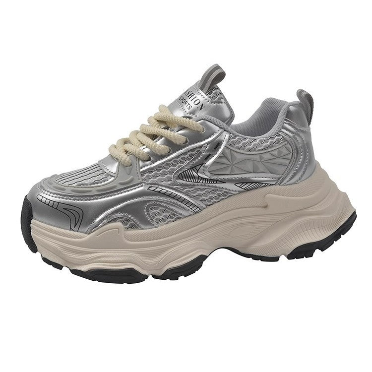 Women's Sporty Chunky Sneakers with Breathable Surface and Cushioning Sole Mune Fashion