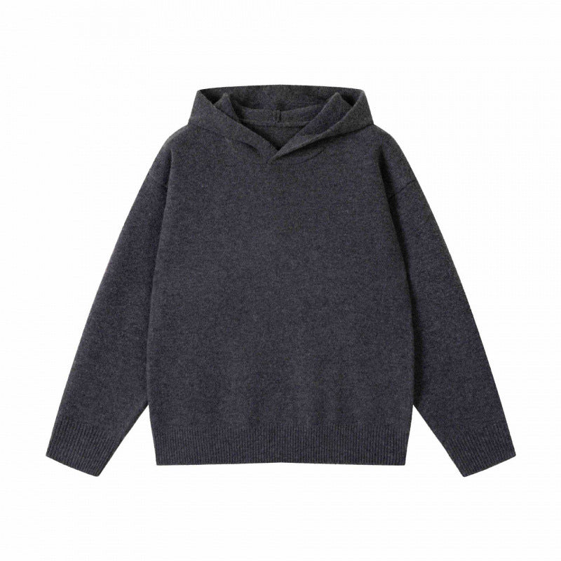 Unisex Oversized Fine Knit Hoodie with Raglan Sleeves and Ribbed Hem Mune Fashion