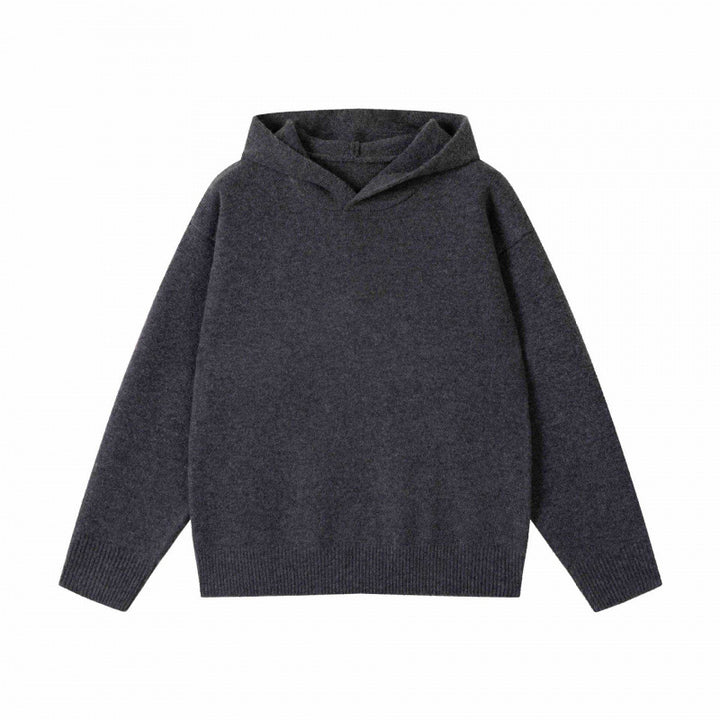 Unisex Oversized Fine Knit Hoodie with Raglan Sleeves and Ribbed Hem Mune Fashion