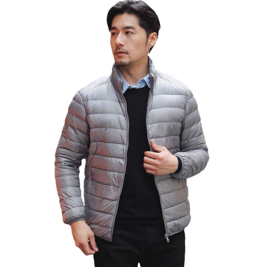Men's ultralight quilted hooded jacket with wind-resistant shell and compact packing function Mune Fashion