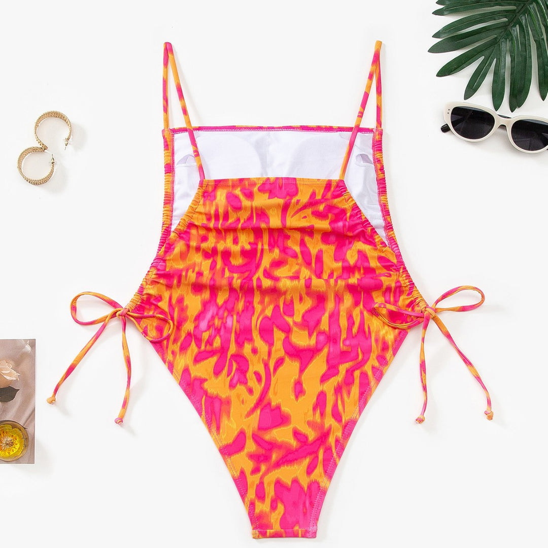 Ladies One-Piece Swimsuit with Side Knots Mune Fashion