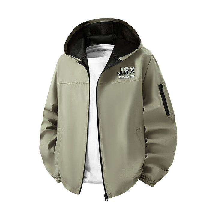 Men's sporty windbreaker jacket with hood Mune Fashion