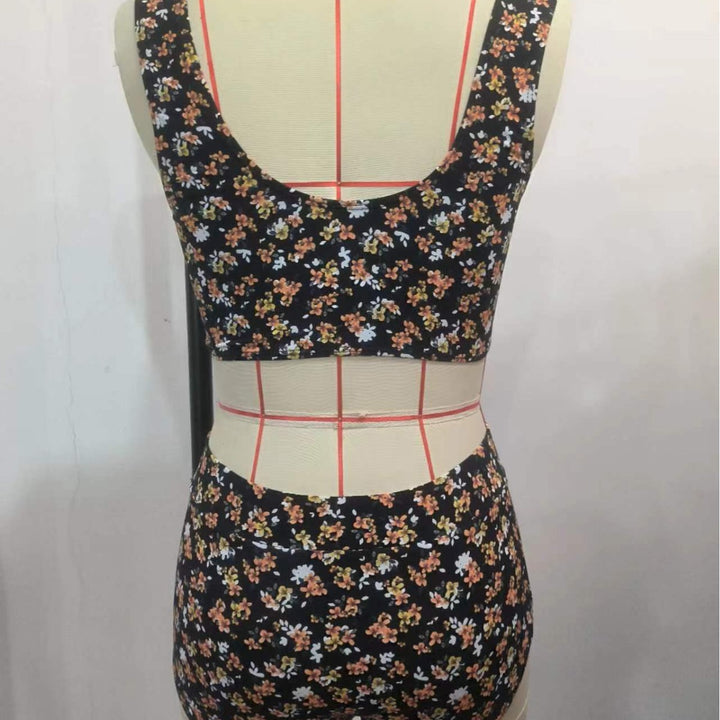 Women's High-Cut Bikini Set with Floral Pattern Mune Fashion