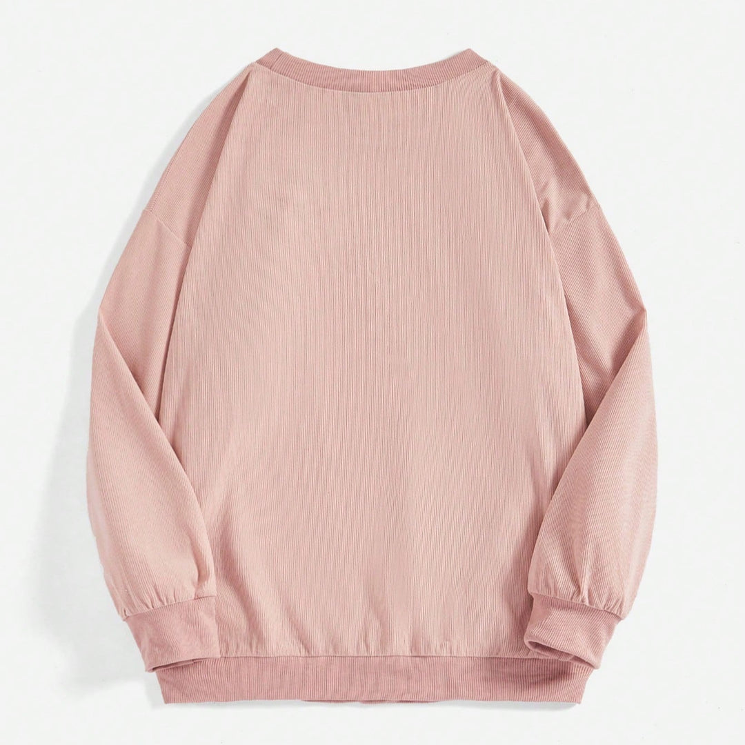Women oversized sweatshirt with ribbed material and balloon sleeves Mune Fashion