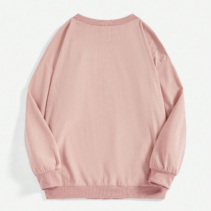 Women oversized sweatshirt with ribbed material and balloon sleeves Mune Fashion
