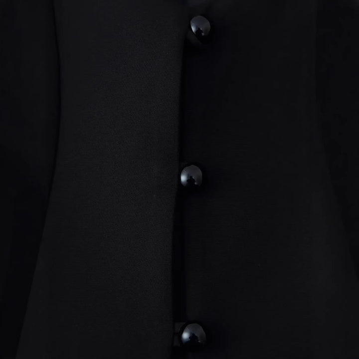 Women nan blouse with heart-shaped neckline, concealed button placket and flared hem Mune Fashion