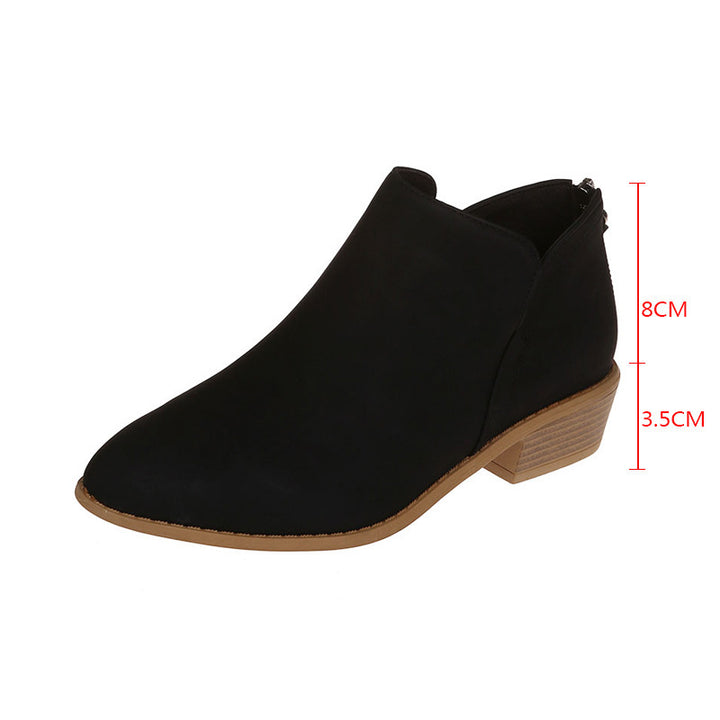 Women's ankle-high Chelsea boots with padded comfort insole and wood-look block heel Mune Fashion