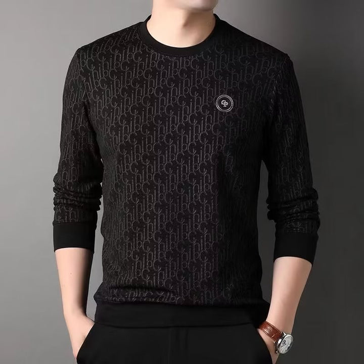 Men's Luxurious Round Neck Sweater with Brand Design Mune Fashion