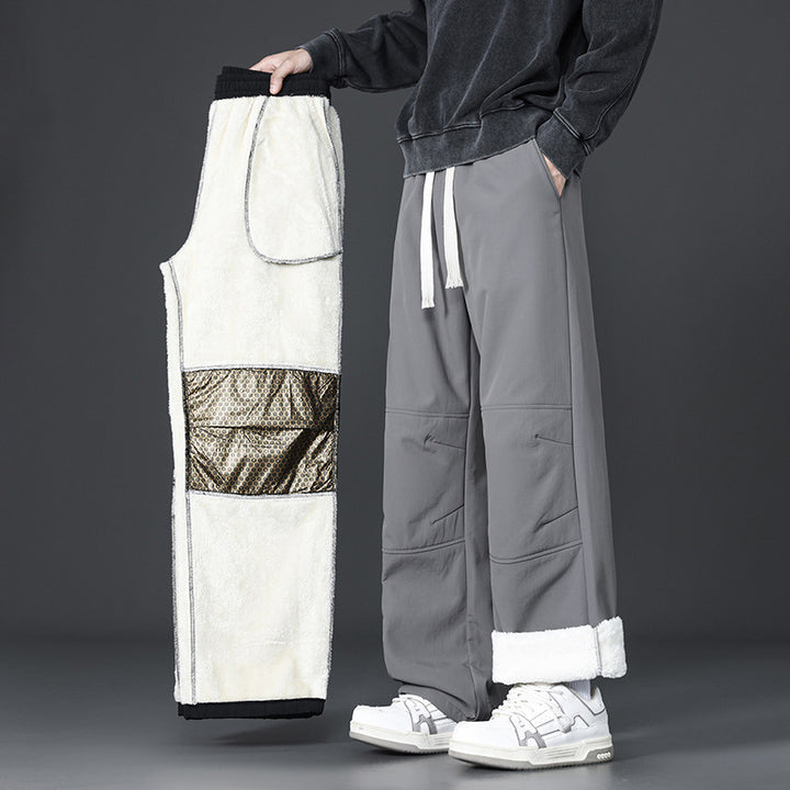 Men's sporty leisure trousers with soft fleece inner lining