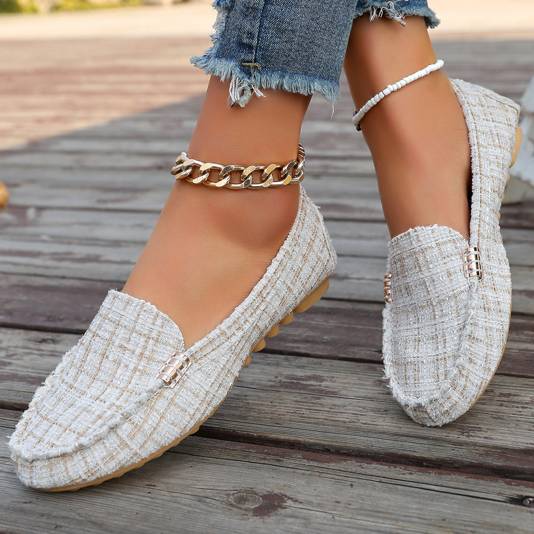 Ladies nan moccasin-loafer with leopard pattern, decorative stitching and flexible nub sole Mune Fashion