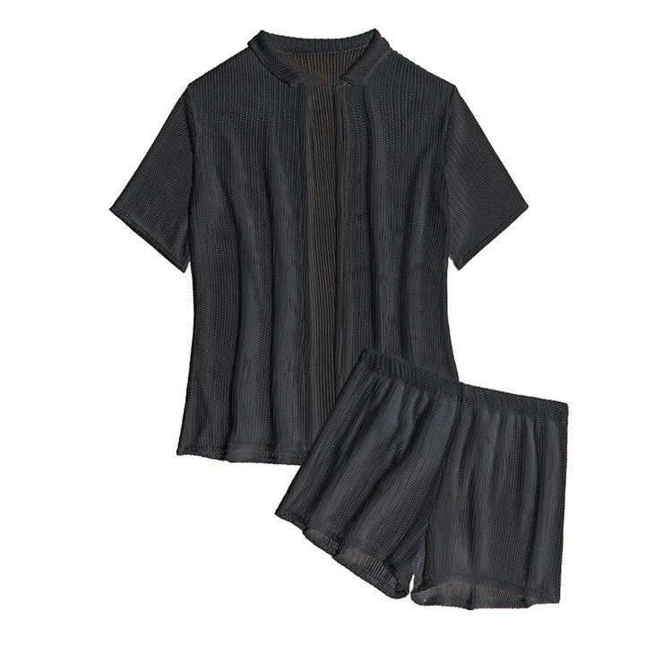 Women's leisure suit with airy knit design Mune Fashion