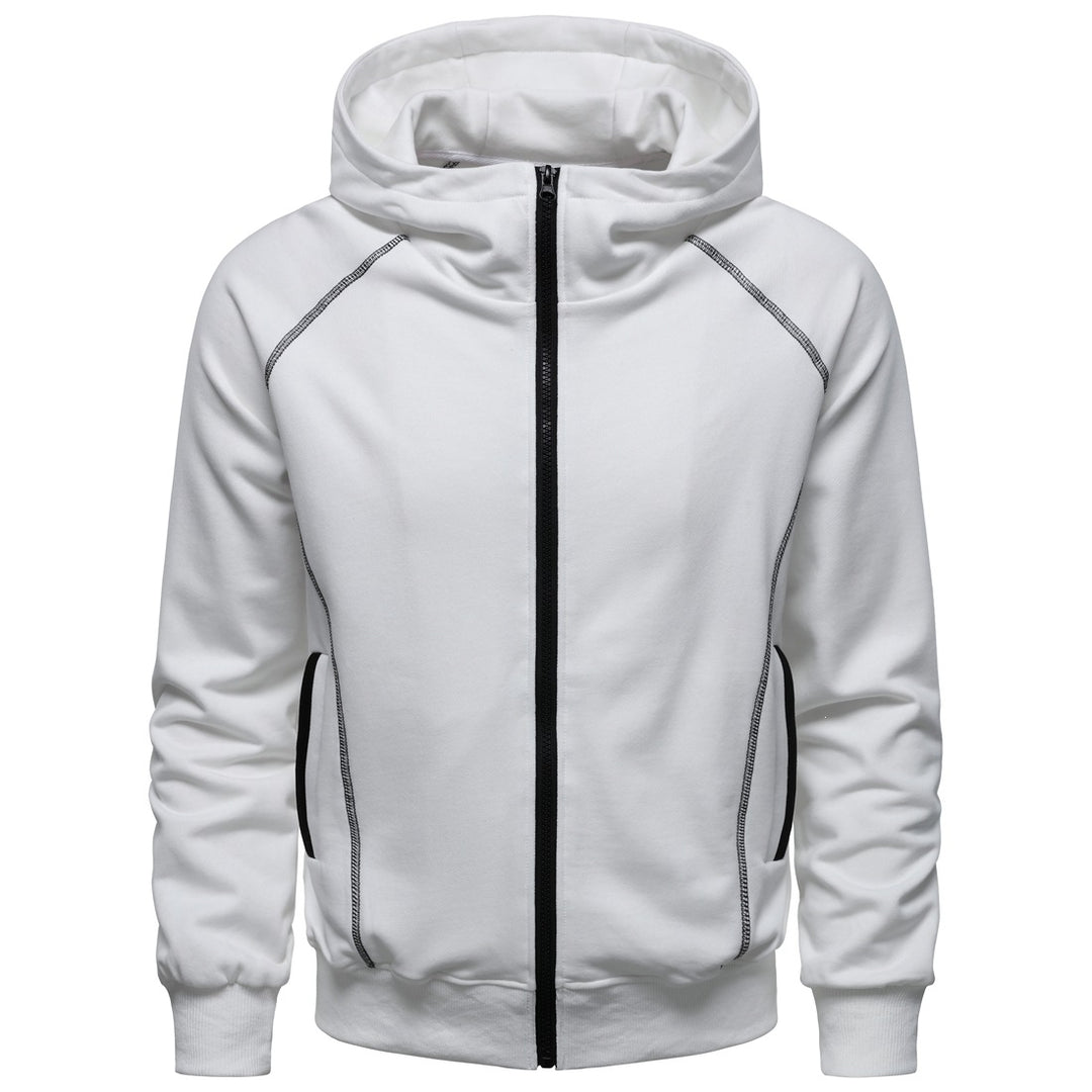 Men's hoodie zip jacket in sporty raglan style with contrast seams and ribbed cuffs Mune Fashion