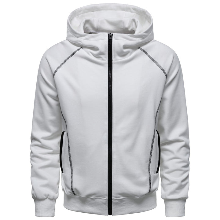 Men's hoodie zip jacket in sporty raglan style with contrast seams and ribbed cuffs Mune Fashion