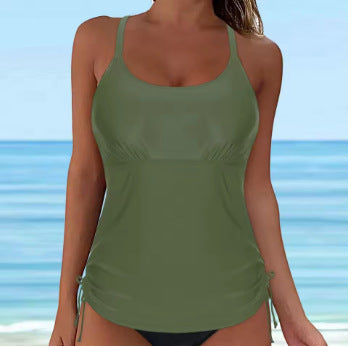 Women's Casual Tankini Top with Lacing Mune Fashion