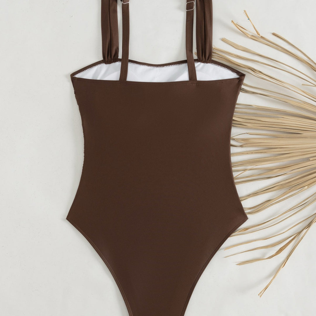 Women's Athletic One-Piece Swimsuit with Ruffle Details Mune Fashion