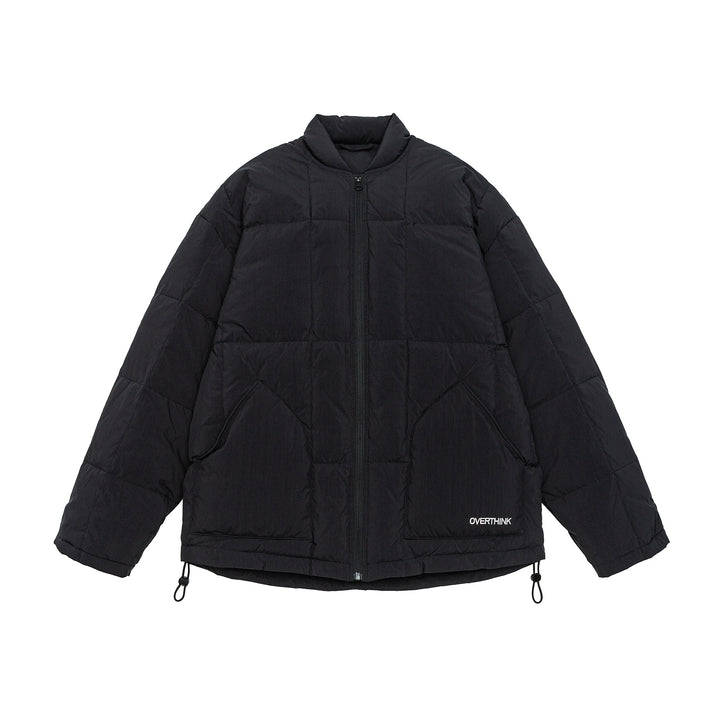 Men's Boxy quilted insulation jacket with stand-up collar, drawstring, and logo application Mune Fashion