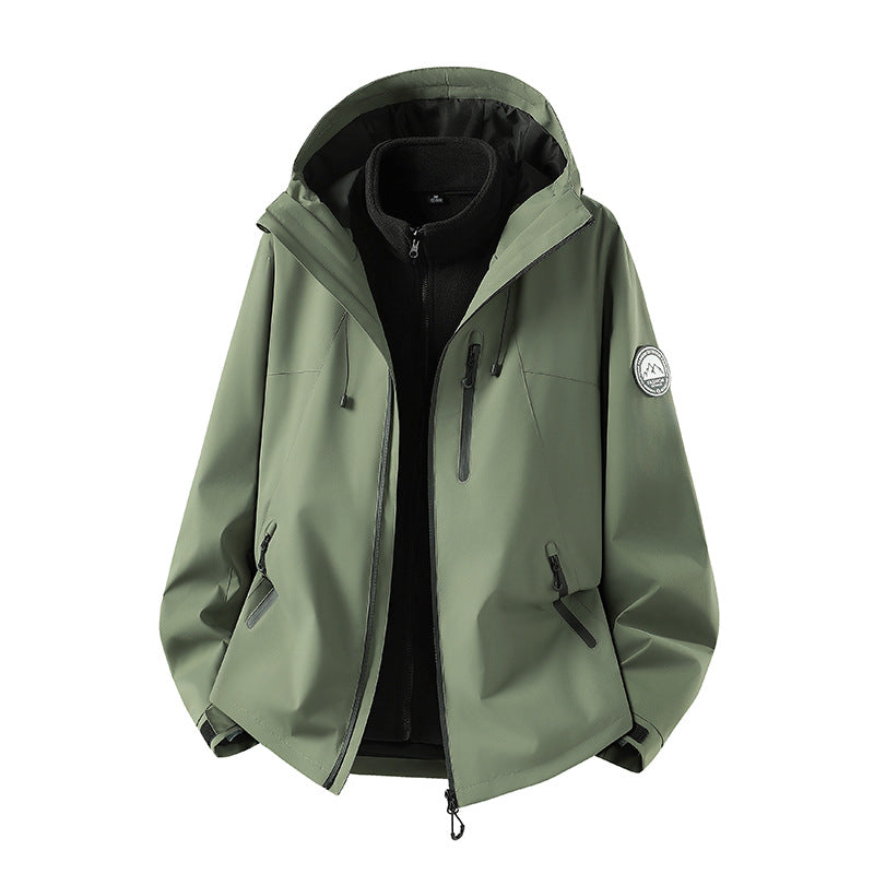 Men's three-piece softshell outdoor jacket with removable fleece lining and hood Mune Fashion