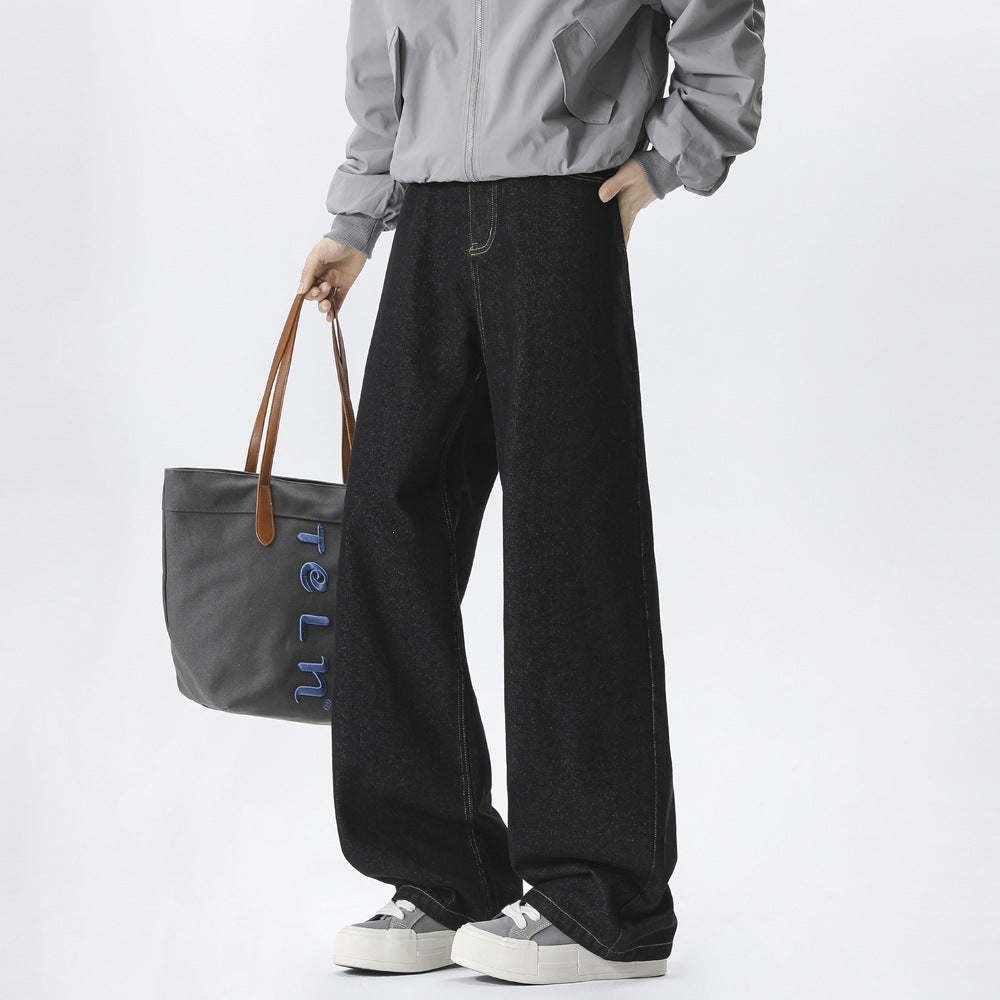Men's baggy jeans in ultra-wide denim cut with high rise & deep cuff look Mune Fashion