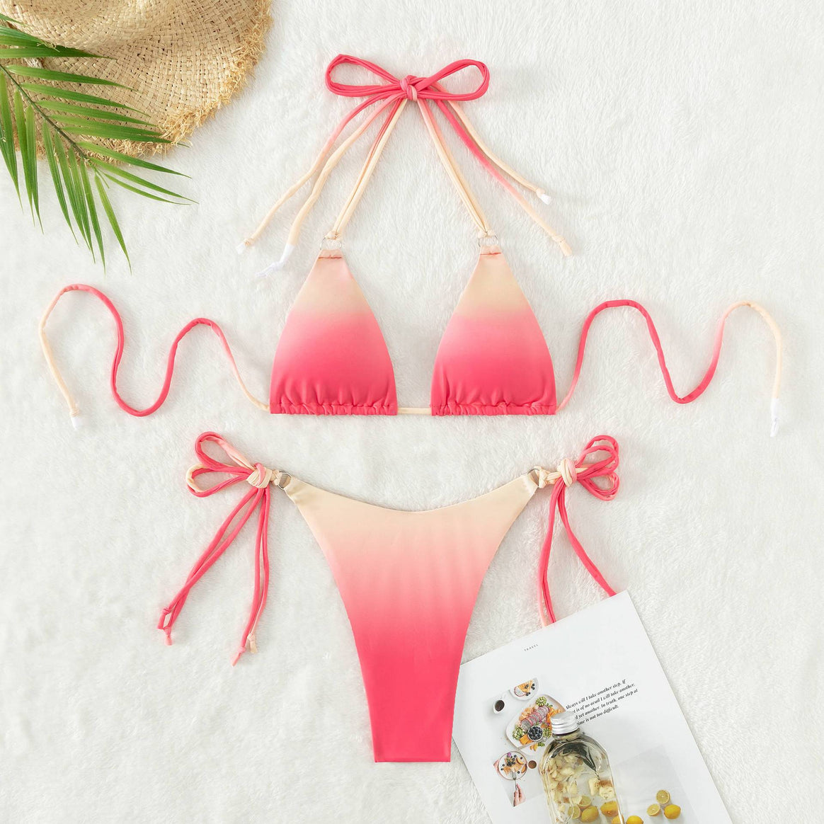 Women's triangle bikini with customizable tying system and trendy gradient Mune Fashion