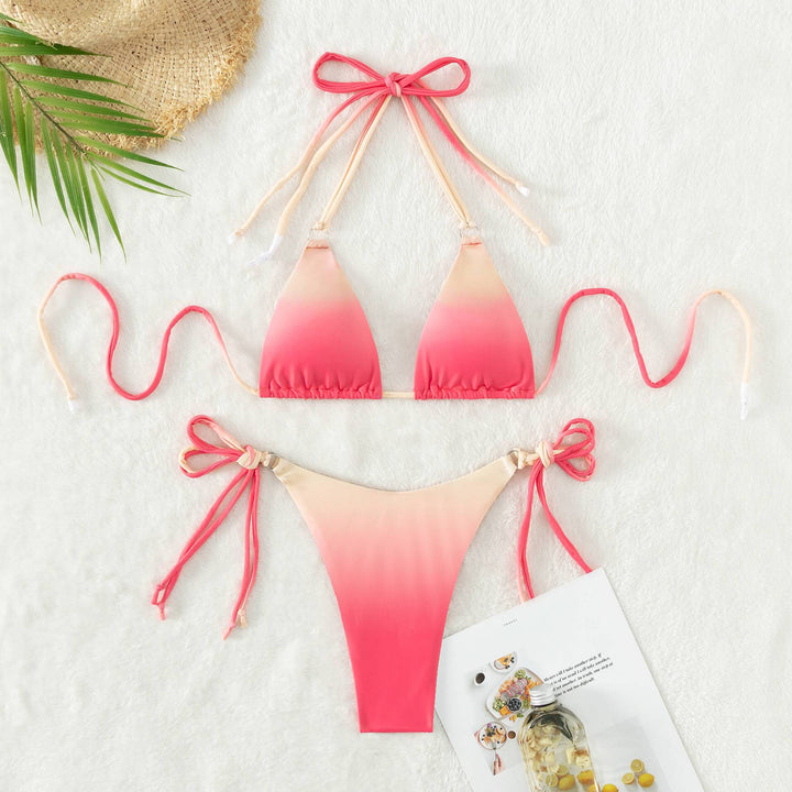 Women's triangle bikini with customizable tying system and trendy gradient Mune Fashion