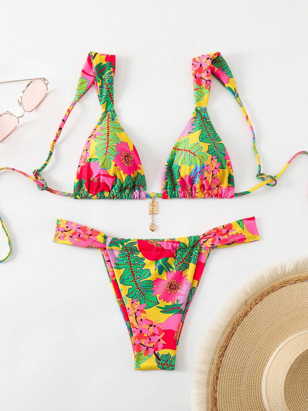 Women's triangle bikini with playful pattern mix Mune Fashion