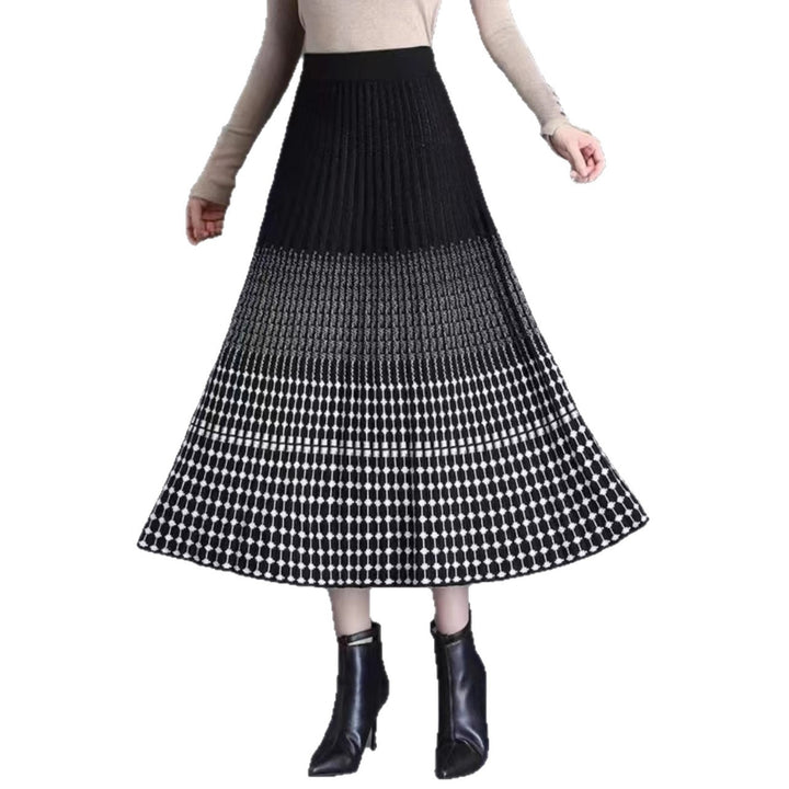 Ladies Pleated Maxi Skirt with Elegant Pattern Mune Fashion