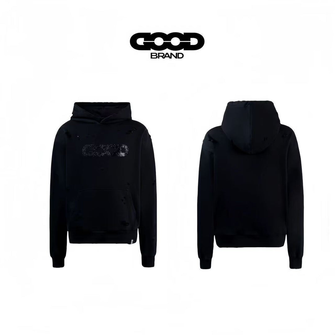 Ladies Oversized Hoodie with Torn Details Mune Fashion