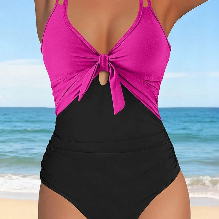 Women's swimsuit with playful knot and stylish polka dot pattern Mune Fashion