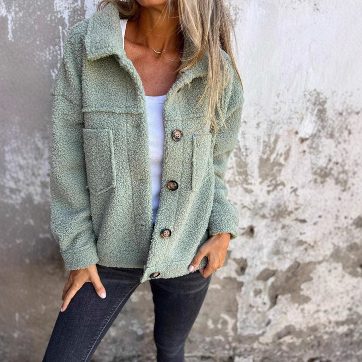 Women nan cozy Teddy jacket in Shacket style Mune Fashion