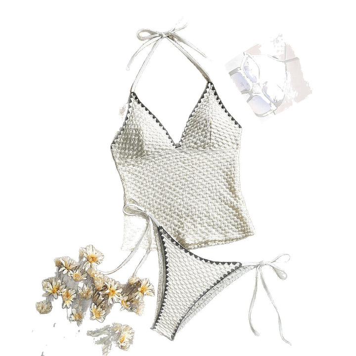 Women’s Crochet Bikini Set with Stylish V-Neck Mune Fashion