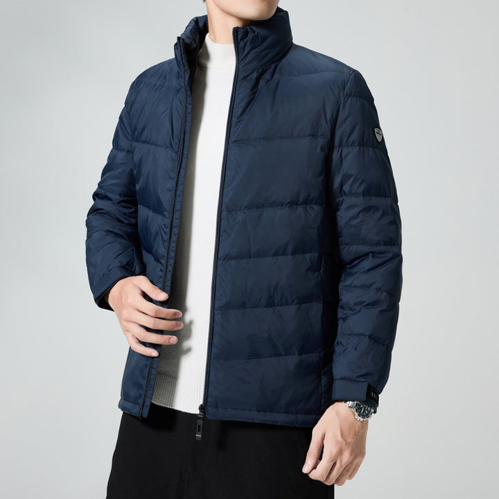 Men's lightweight quilted thermal jacket with stand-up collar and windproof insulation Mune Fashion