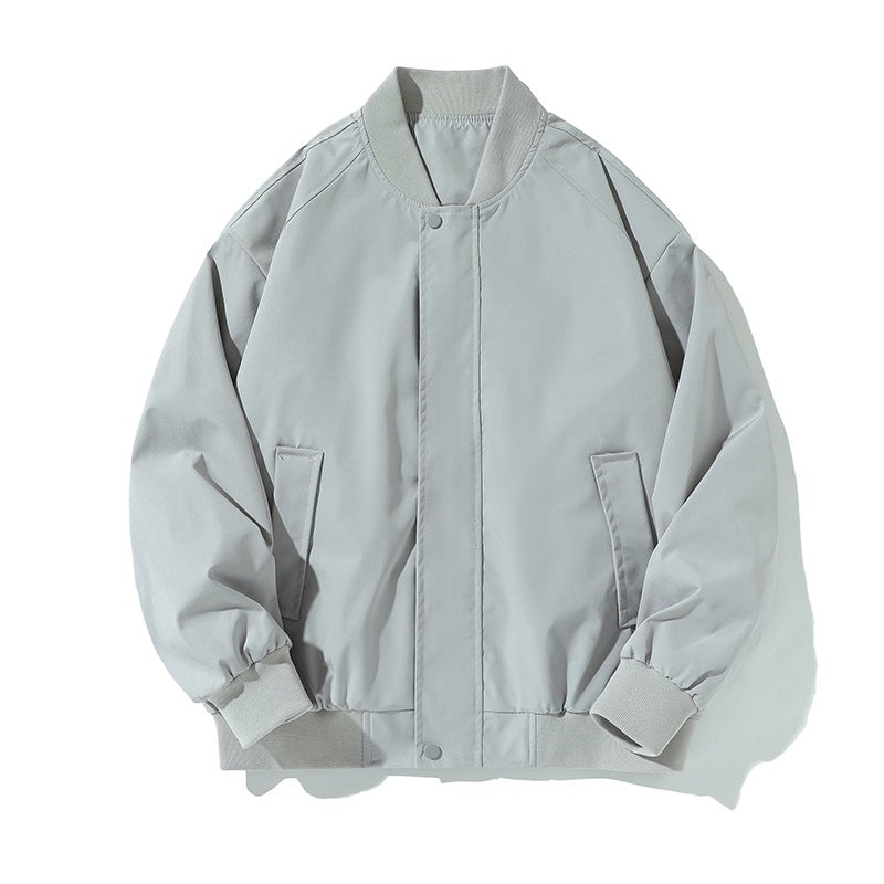 Women's Lightweight Bomber Jacket with Ribbed Hem, Snap Button Placket and Concealed Side Pockets Mune Fashion