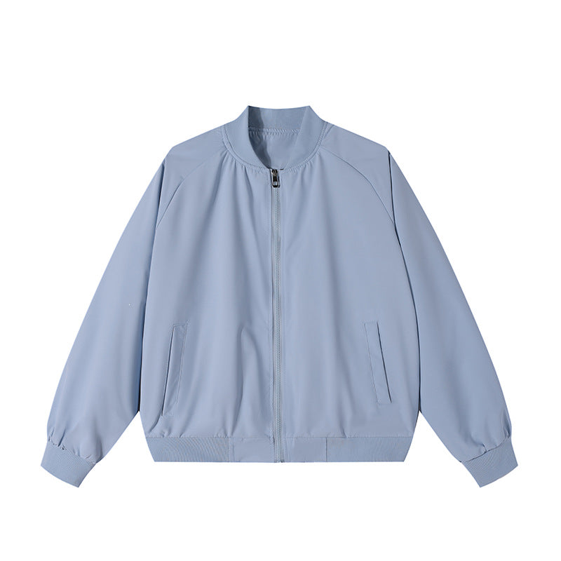 Men's Lightweight Bomber Transitional Jacket with Raglan Sleeves, Ribbed Hem & Windproof Shell Mune Fashion