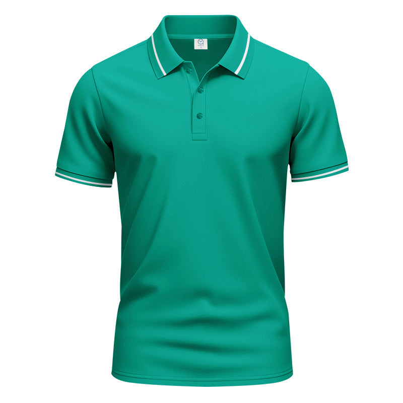 Men's breathable interlock polo shirt with contrast tipping, short button placket and slim silhouette Mune Fashion
