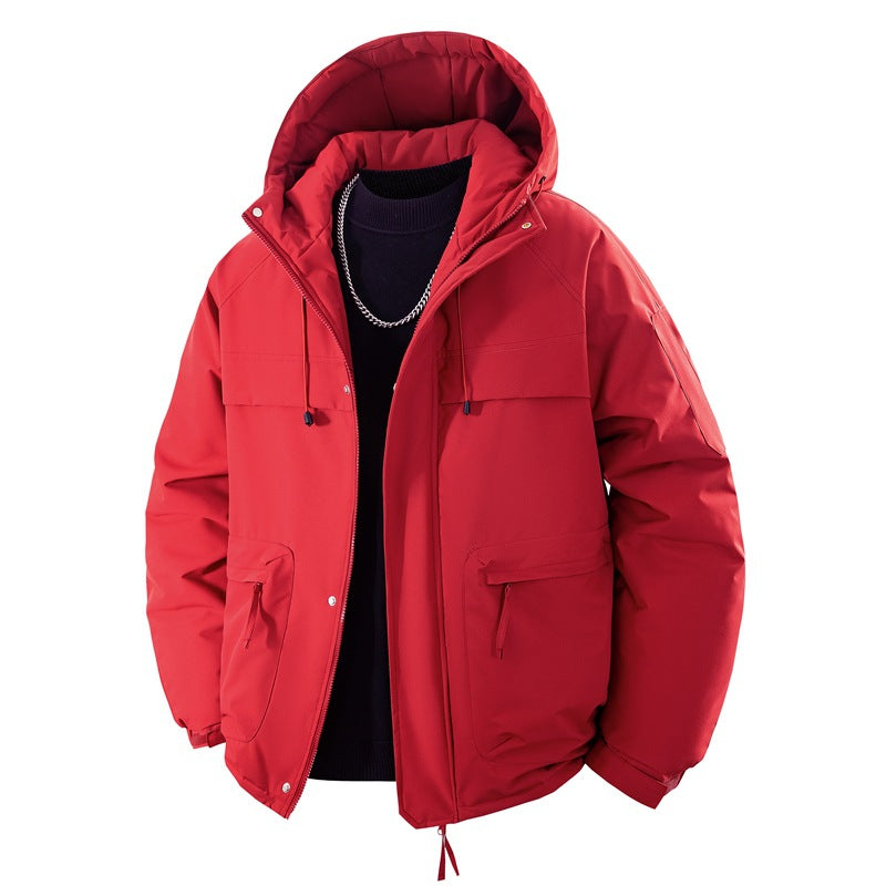 Men's padded hooded parka with high stand-up collar solution, adjustable drawstring and multifunctional outer pockets Mune Fashion