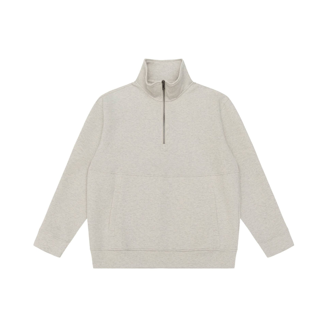Unisex half-zip sweatshirt with high standing collar, kangaroo pocket and boxy cut Mune Fashion