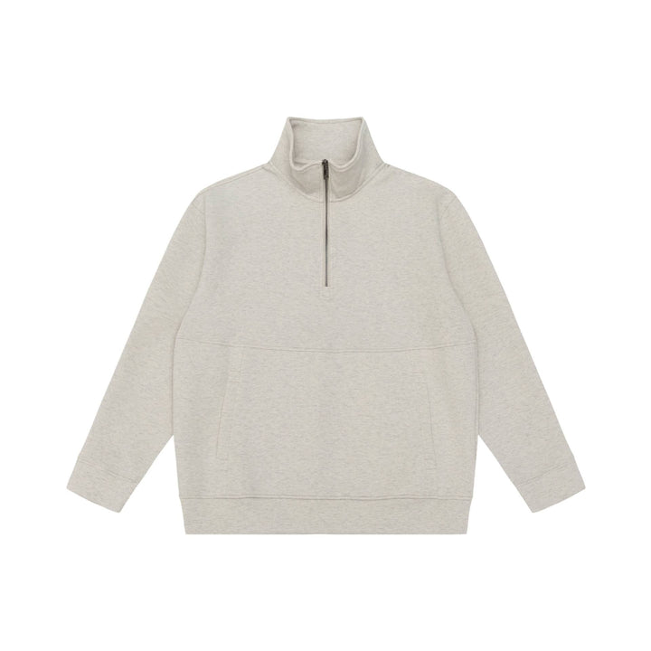Unisex half-zip sweatshirt with high standing collar, kangaroo pocket and boxy cut Mune Fashion