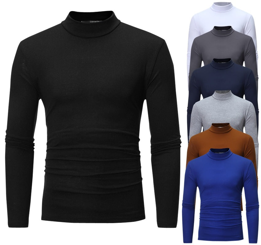 Men's tailored long sleeve stand collar shirt made of stretch jersey Mune Fashion